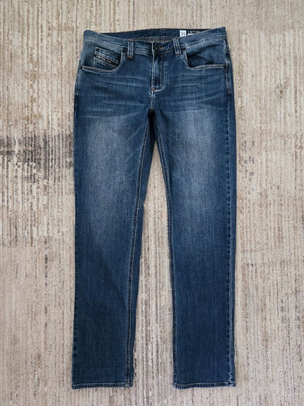 Empyre Skeletor Skinny Jeans Mens Medium Wash Blue Stretch Denim 34